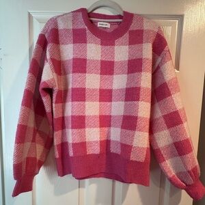 Pink Checkered Sweater
